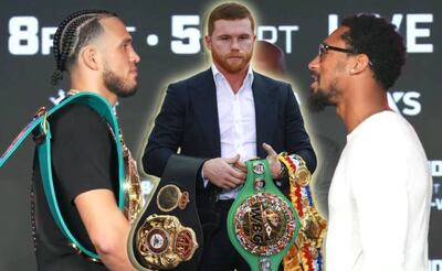 Benavidez y Andrade hicieron menos los títulos del Canelo Álvarez. Fotos: Imago7 / Especial