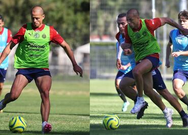 Chicharito Hernández ya entrenó al parejo de sus compañeros y podría debutar ante los Pumas el sábado