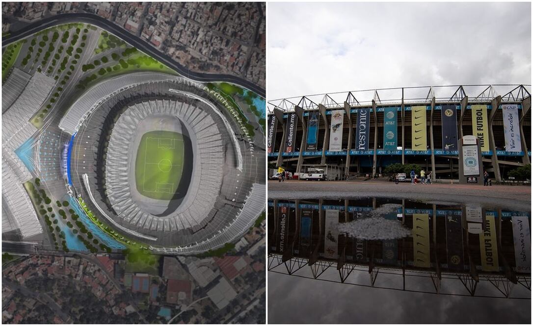 Proyecto de remodelación del Estadio Azteca y el estadio como está ahora / FOTOS: Especial e Instagram @estadioaztecaoficial