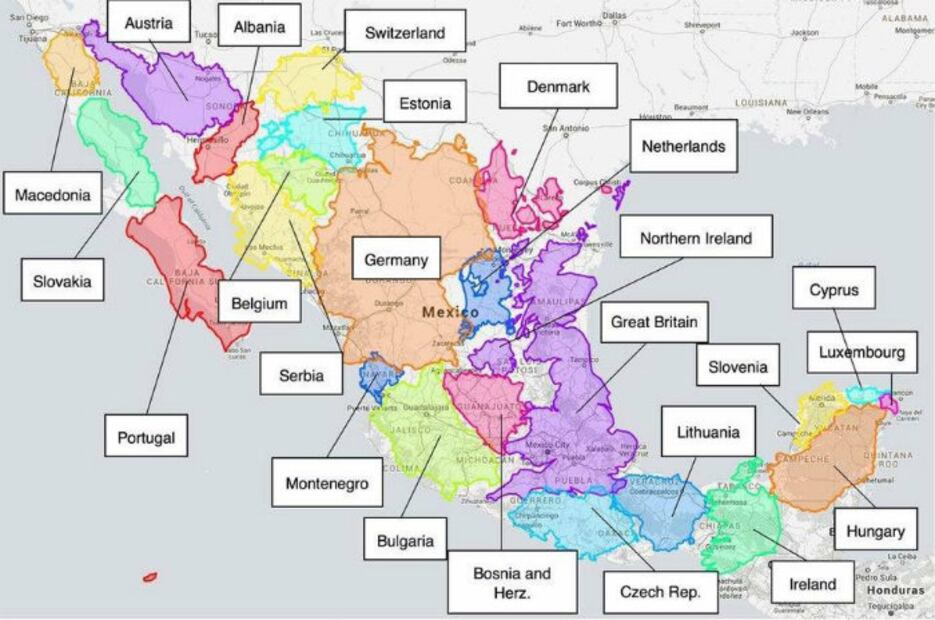 ¿Cuántos países europeos caben en territorio mexicano?