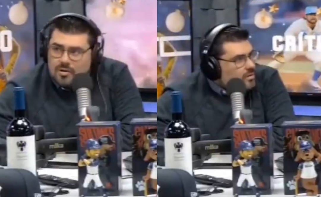 El comentarista regio no podía creer que le mentaron la madre en pleno programa. Foto: Especial