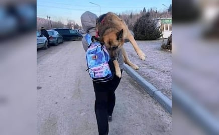 Mujer carga a su perro 17 kms para huir de la guerra en Ucrania