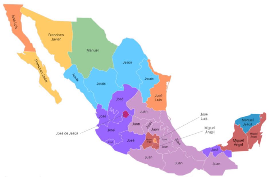 Los nombres más comunes en México, y en cada estado...