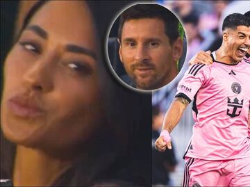 ¿Qué pasó ahí? Antonela Roccuzzo 'da beso' a Luis Suárez en presencia de Lionel Messi