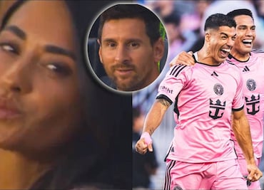 ¿Qué pasó ahí? Antonela Roccuzzo 'da beso' a Luis Suárez en presencia de Lionel Messi