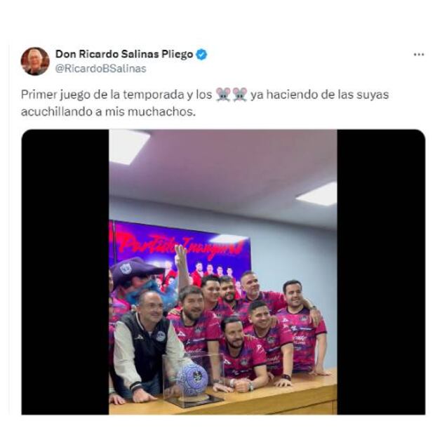 Este es el polémico mensaje de Ricardo Salinas Pliego en contra del arbitraje. Foto: Especial