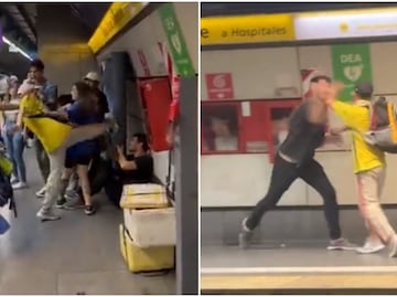 VIDEO: Aficionados de Boca Juniors y River Plate se agarran a golpes en el Metro