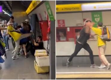 VIDEO: Aficionados de Boca Juniors y River Plate se agarran a golpes en el Metro