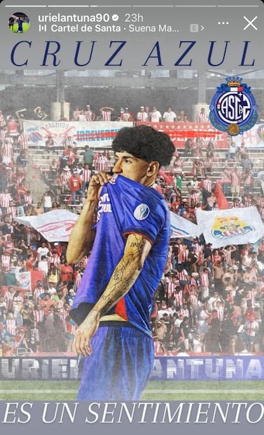 Esta fue la imagen que publicó Uriel Antuna previo al Cruz Azul vs Chivas. Foto: Especial