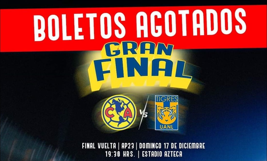América comunicó que las entradas para la Gran Final contra Tigres ya están agotadas / FOTO: @ClubAmerica