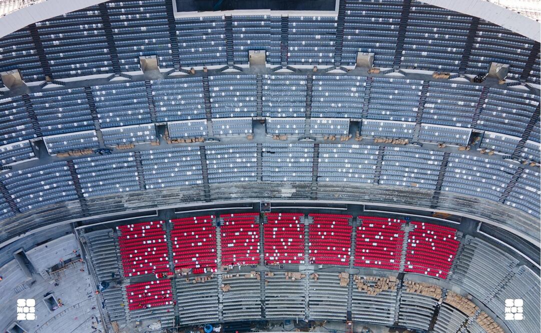 Estadio Azteca continúa con sus avances rumbo al Mundial 2026. FOTO: @MexicoCity26
