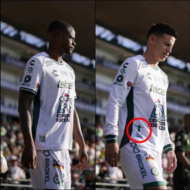 Así aparece el detalle distinto en la playera del colombiano James Rodríguez. FOTOS: Imago7