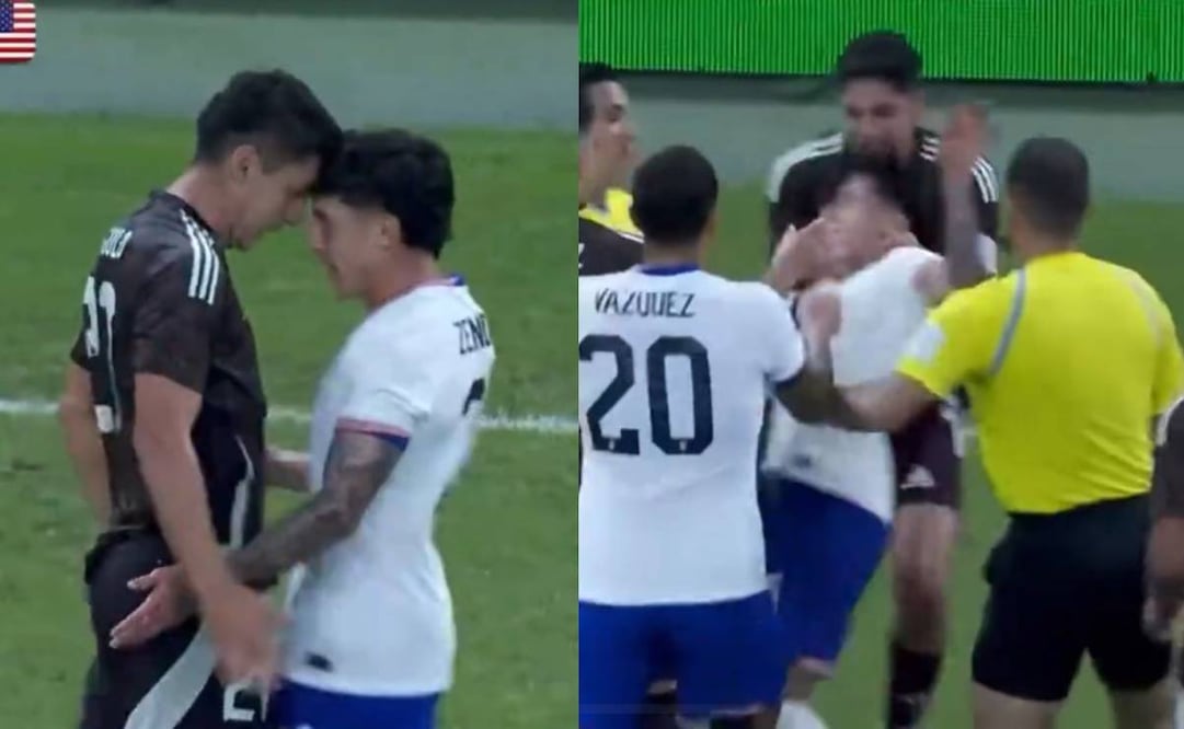 Edson Álvarez casi deja son cuello a Alejandro Zendejas tras un jalón de cuello por la espalda. Foto: Especial