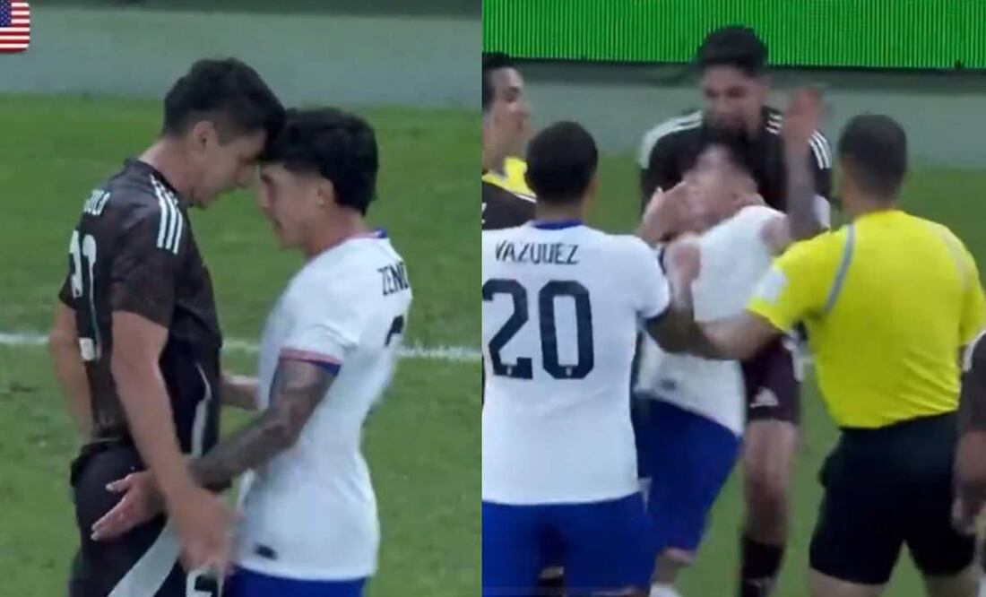 Edson Álvarez casi deja son cuello a Alejandro Zendejas tras un jalón de cuello por la espalda. Foto: Especial