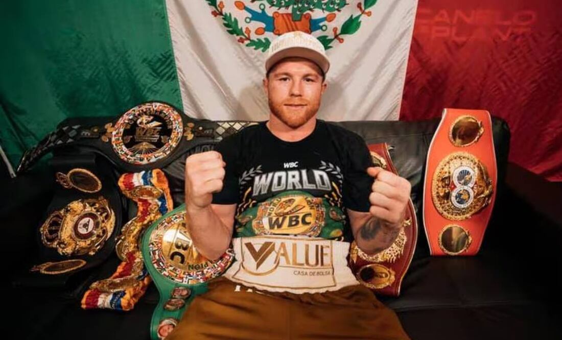 Canelo unificó el título supermediano de la AMB, CMB, OMB y FIB. Foto: Especial