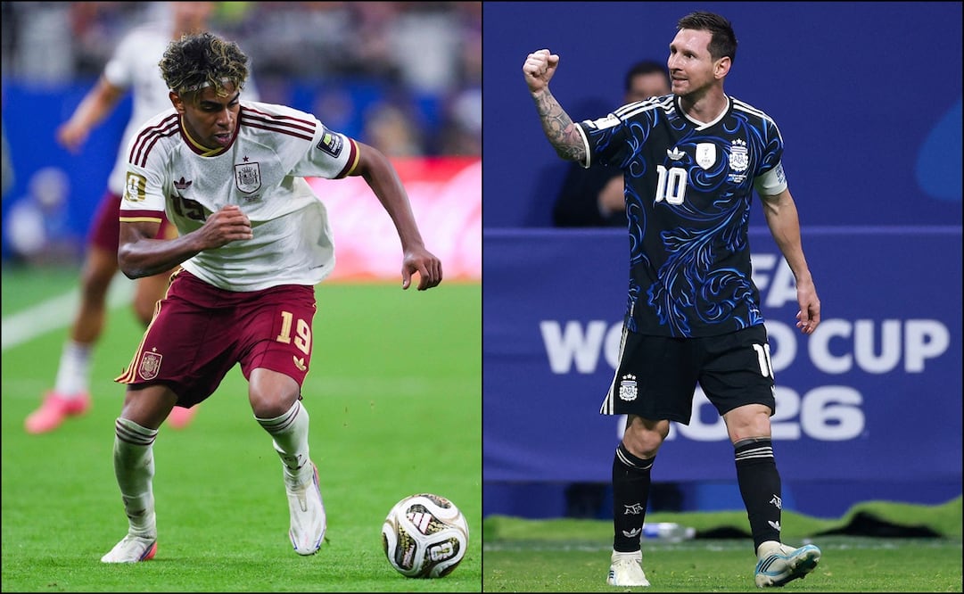 Lamine Yamal y Lionel Messi. FOTOS: AFP