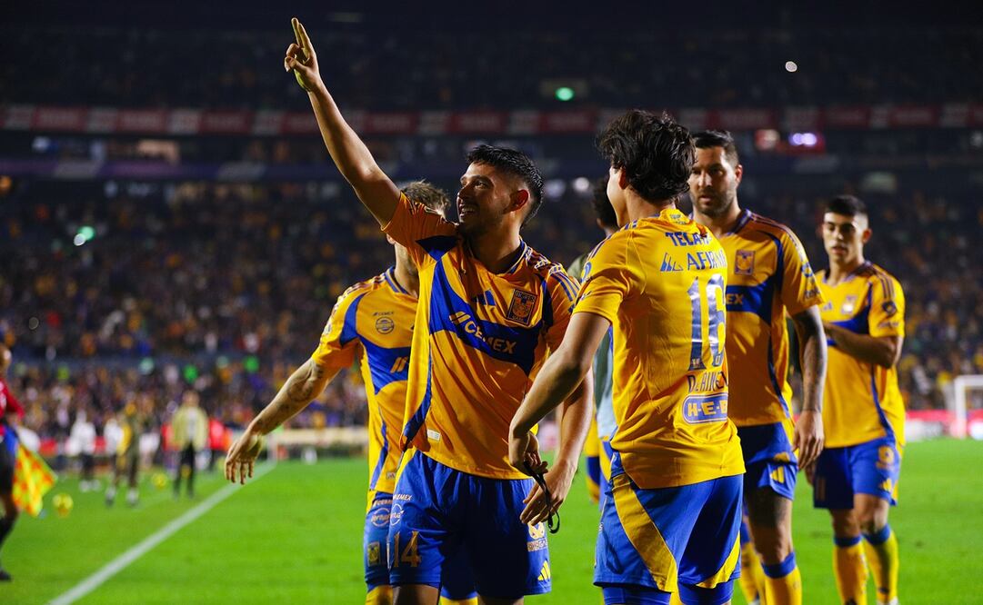 Tigres en festejo de gol, tras imponerse a Mazatlán en la Jornada 2 del Clausura 2025 - Foto: Imago7