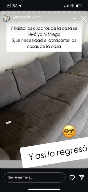 El sillón quedó inservibles debido a los orines y heces de los perros de Fernando Gago. Foto: Especial