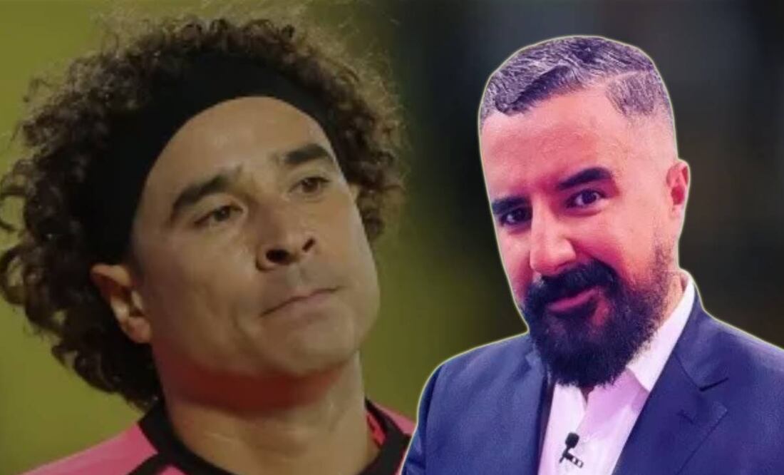 Guillermo Ochoa con la Salernitana y Álvaro Morales en ESPN / FOTO: AFP y Captura