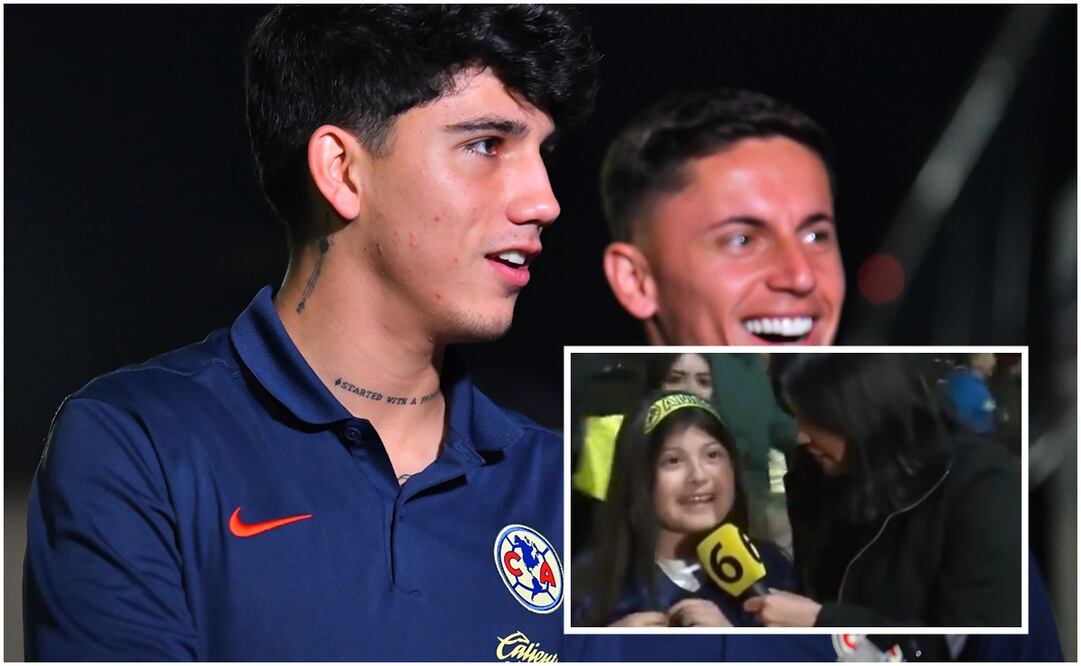 Kevin Álvarez y Brian Rodríguez, y aficionada de América / FOTOS: Imago7 y Captura