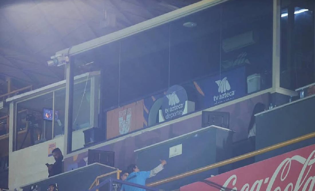 El palco de TV Azteca en el Estadio Universitario estuvo vació en el partido entre Tigres y Mazatlán. Foto: @El_Hincha12