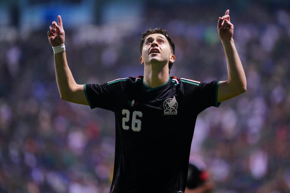 Brian Guitérrez en festejo de gol, durante el partido amistoso de México contra Ghana, previo al Mundial de 2026 - Foto: Imago7