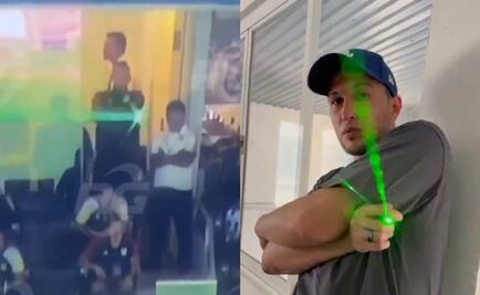 Jorge Torres Nilo hace parodia de Nahuel Guzmán usando el láser en el Clásico Regio