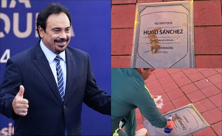 Aficionado mexicano restaura placa de Hugo Sánchez en el Atlético de Madrid tras vandalismo
