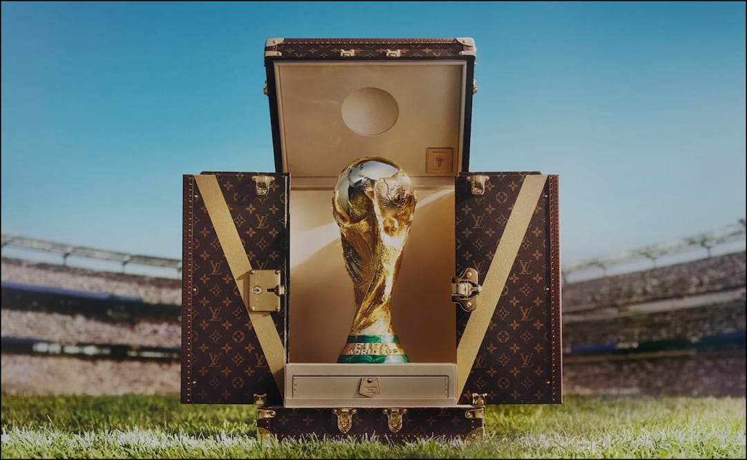 Así luce el lujoso cofre que llevará el trofeo a la gran Final de la Copa del Mundo. FOTO: FIFA