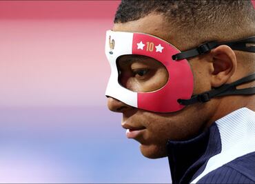 Así luce la máscara que usará Kylian Mbappé en la Euro 2024 para proteger su nariz