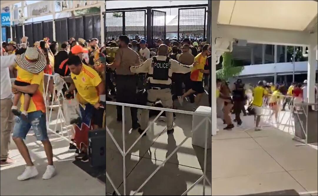 Aficionados colombianos crean avalancha para entrar al estadio previo a la Final de Copa América. FOTOS: Capturas
