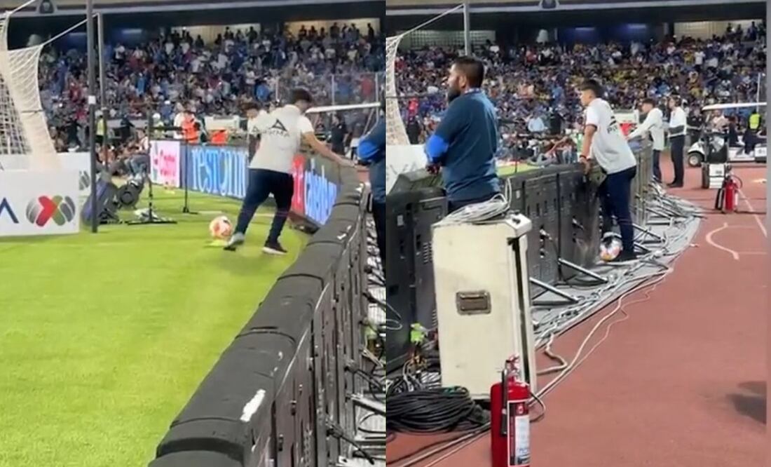 Los balones fueron escondidos detrás de las vallas publicitarias | FOTOS: TUDN