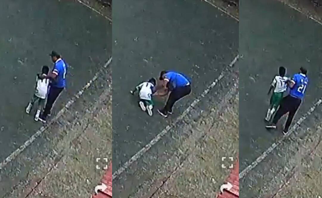El padre del pequeño futbolista pensó que nadie lo había visto cuando golpeó a su hijo. Foto: Especial
