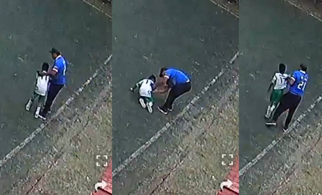 El padre del pequeño futbolista pensó que nadie lo había visto cuando golpeó a su hijo. Foto: Especial