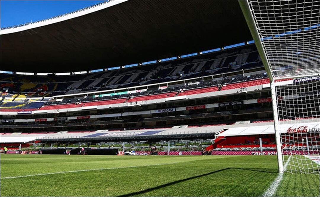 Vista panorámica desde una de las porterías del Estadio Azteca. FOTO: @estadioaztecaoficial