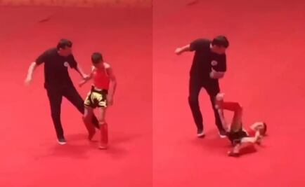 ¡Qué detestable! Padre violento agrede a su hijo tras perder en combate de Muay Thai
