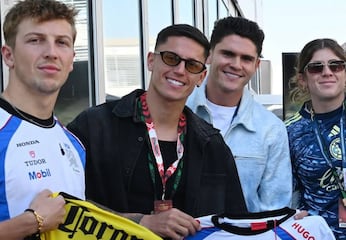 Jugadores del América conviven con pilotos de la Fórmula 1 en el Gran Premio de México