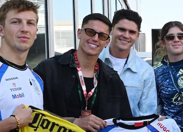 Jugadores del América conviven con pilotos de la Fórmula 1 en el Gran Premio de México