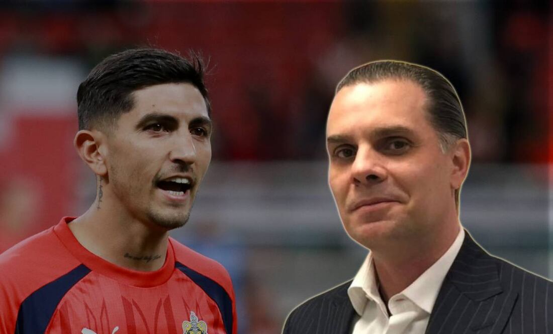 Víctor 'Pocho' Guzmán con Chivas y Christian Martinoli en TV Azteca / FOTOS: Imago7 y Captura