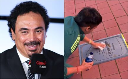 Hugo Sánchez pide ayuda para localizar al aficionado que limpió su placa; quiere agradecerle personalmente