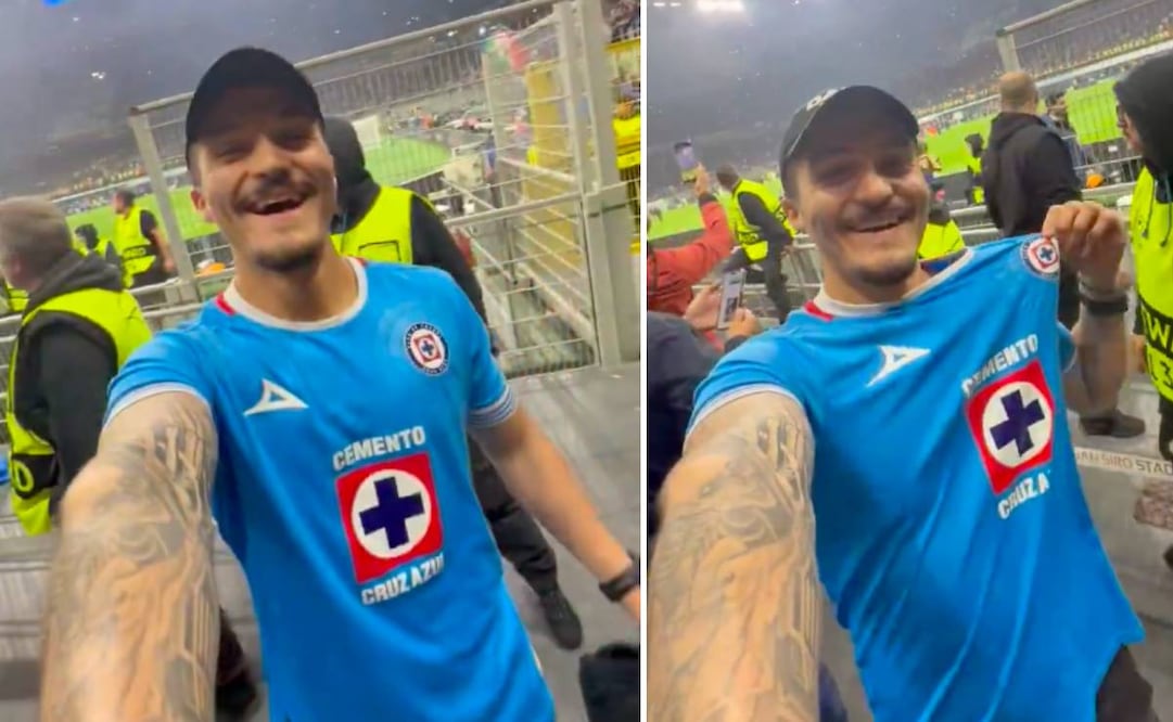 Jefferson Aboytes, aficionado de Cruz Azul, se hizo viral por estar en el estadio durante el Inter de Milán vs Barcelona. Foto: Especial
