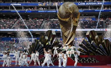 Así se vivió la tercera ceremonia de inauguración de la Copa del Mundo, desde el Estadio de Los Angeles. FOTO: AFP