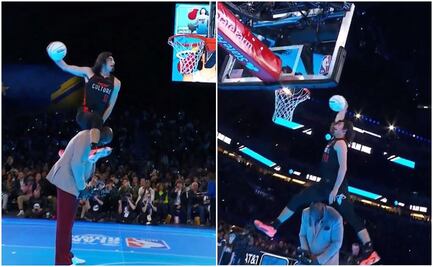 Jaime Jáquez Jr y su espectacular salto sobre Shaquille O'Neal en el concurso de clavadas de NBA