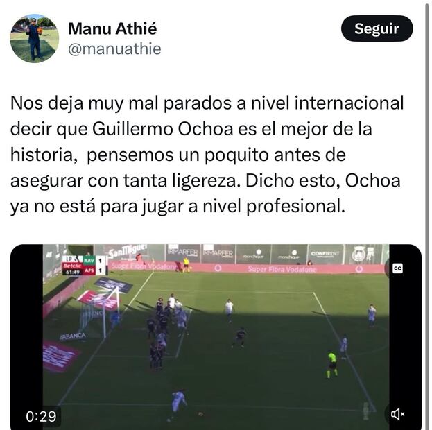 Tweets Guillermo Ochoa