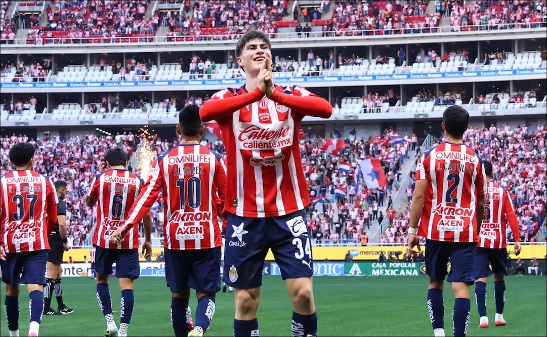 Armando González celebra su primera anotación en el Clausura 2026. FOTO: Imago7
