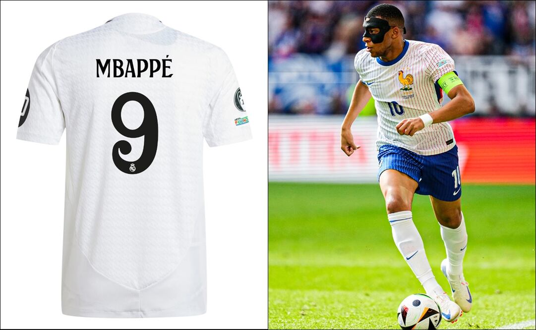 Así luce el número 9 de Mbappé en la playera del Madrid. FOTOS: Especiales