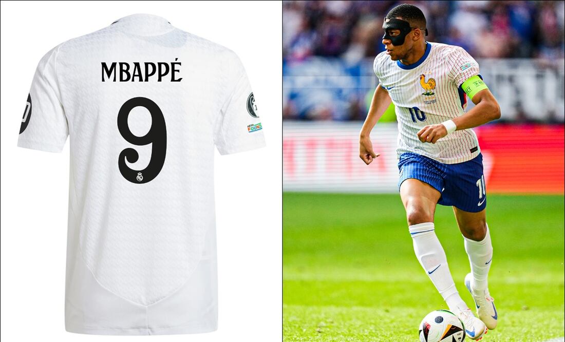 Así luce el número 9 de Mbappé en la playera del Madrid. FOTOS: Especiales