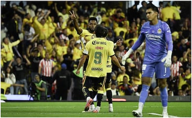 Miguel Borja le festejó en la cara al 'Tala' Rangel tras gol de América ante Chivas