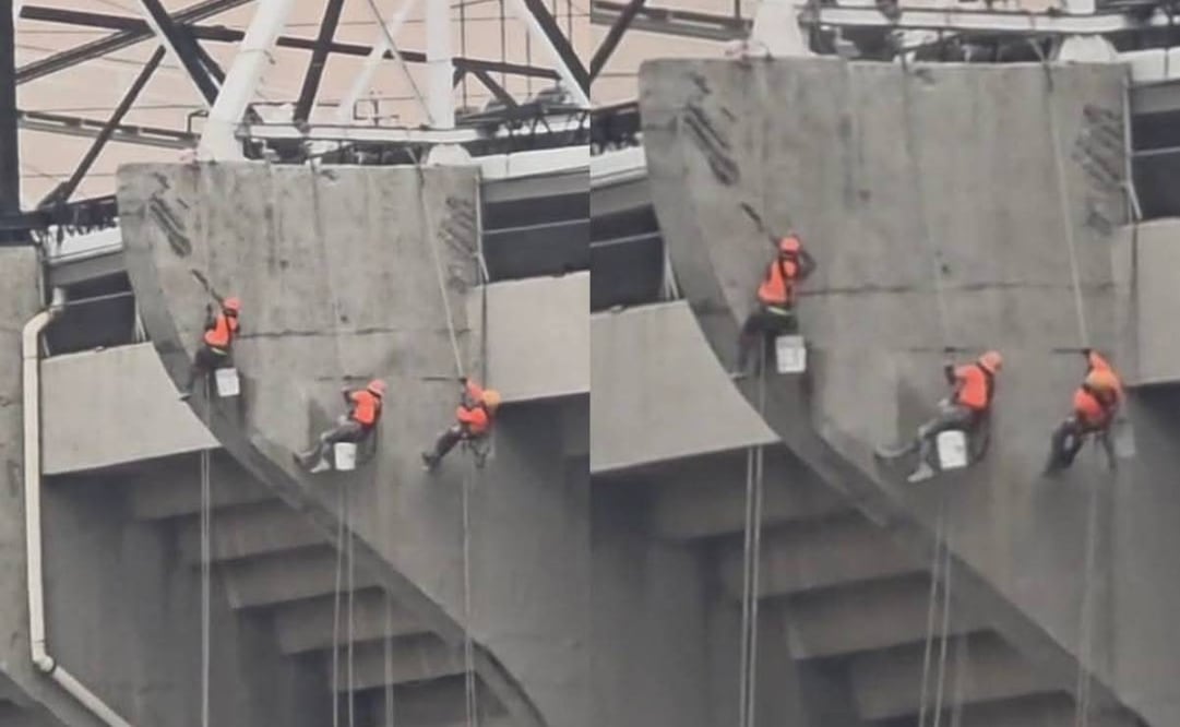 El Estadio Azteca comenzó la remodelación de su fachada para el Mundial 2026. Foto: Especial