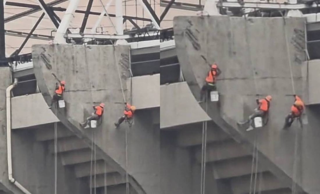 El Estadio Azteca comenzó la remodelación de su fachada para el Mundial 2026. Foto: Especial